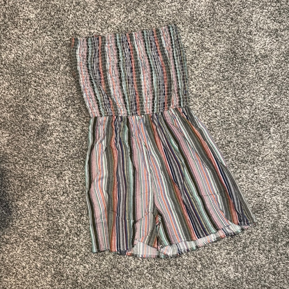 Striped Strapless Jumpsuit